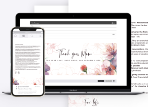 Floral Mother's Day Email Header and Donor Message